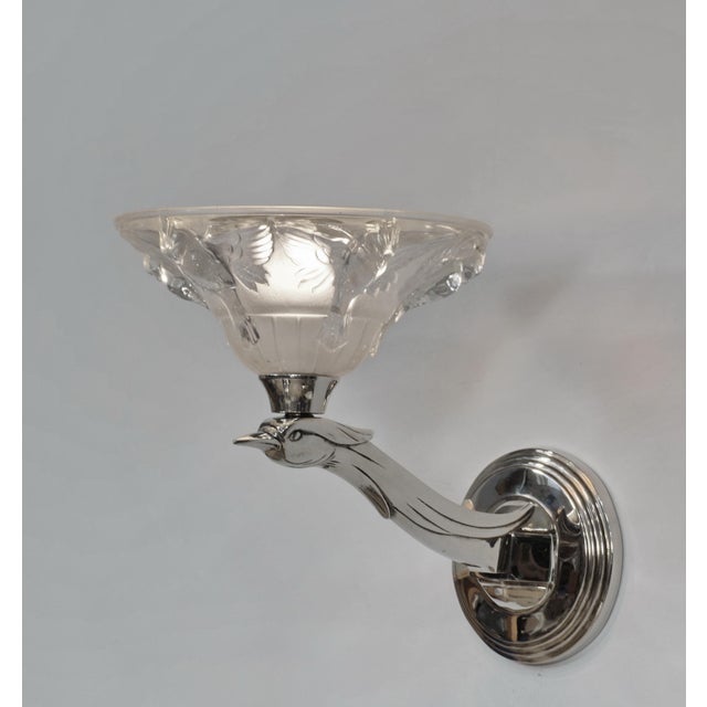 1930s French Art Deco Wall Sconces by Boris Lacroix 1930s France - A Pair For Sale - Image 5 of 16