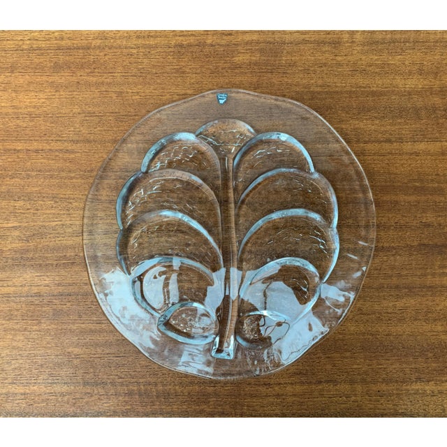 1970s Large Vintage Swedish Glass Plate from Orrefors For Sale - Image 5 of 18