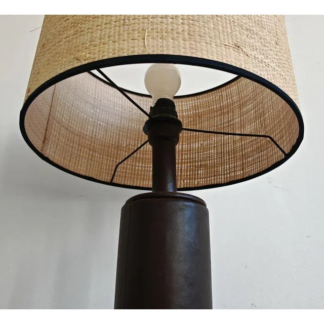 Mid-Century Modern Leather Floor Lamp by Nicetin, Former Yugoslavia, 1980s For Sale - Image 6 of 9