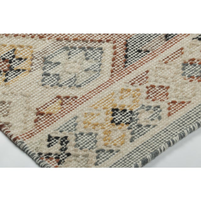 Rug & Kilim Contemporary Geometric Diamond Wool Gift-Sized Rug by Rug & Kilim, India For Sale - Image 4 of 4