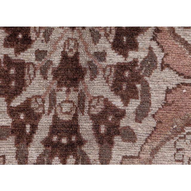 Authentic Persian Tabriz Brown Handmade Wool Rug For Sale - Image 10 of 10