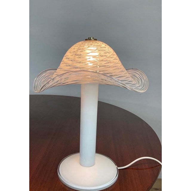 1970s White Murano Table Lamp, 1970s For Sale - Image 5 of 14