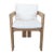 Restoration Hardware Matira Teak Armchair With White Cushions For Sale