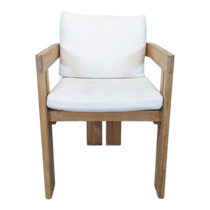 Restoration Hardware Matira Teak Armchair With White Cushions
