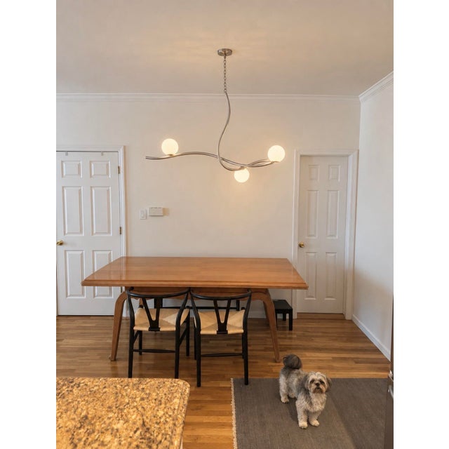 Wood French Art Deco Dining Table by Claude Olivier Meerson, 1937. Sycamore Top With Cerused Oak Base For Sale - Image 7 of 7
