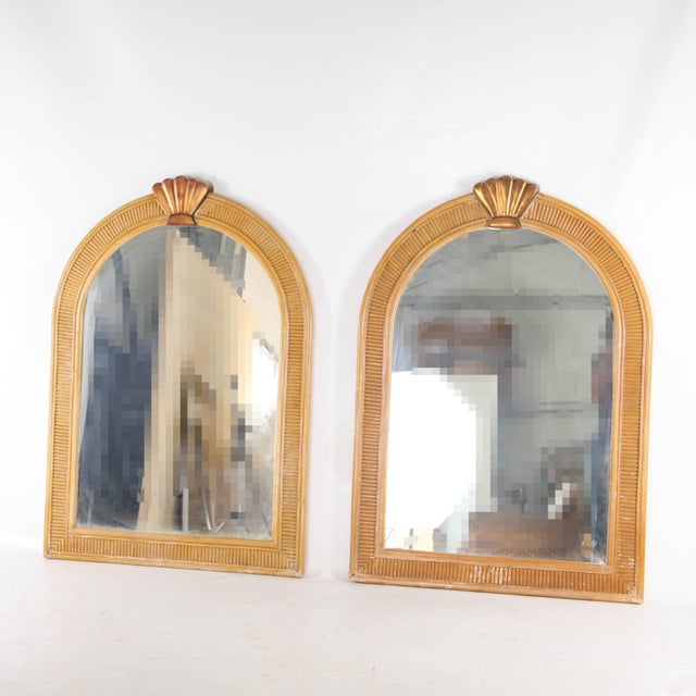 Rattan and Copper Mirrors, 1970s, Set of 2 For Sale - Image 12 of 15