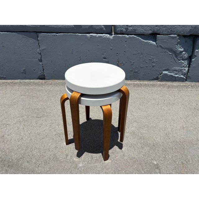 Pair of Thonet Bentwood and Bakelite Stacking Stools, Mid Century Modern For Sale - Image 9 of 15