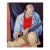 Vintage Mid Century Modern Figurative -- Seated Samurai Original Oil on Canvas by Molly E. Brubaker For Sale