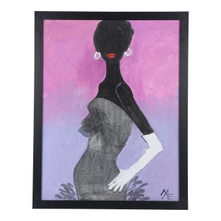 Mae Engron (American, 1933-2007) Oil on Canvas, Female Portrait For Sale