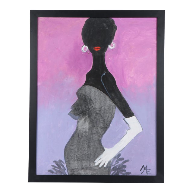 Mae Engron (American, 1933-2007) Oil on Canvas, Female Portrait For Sale