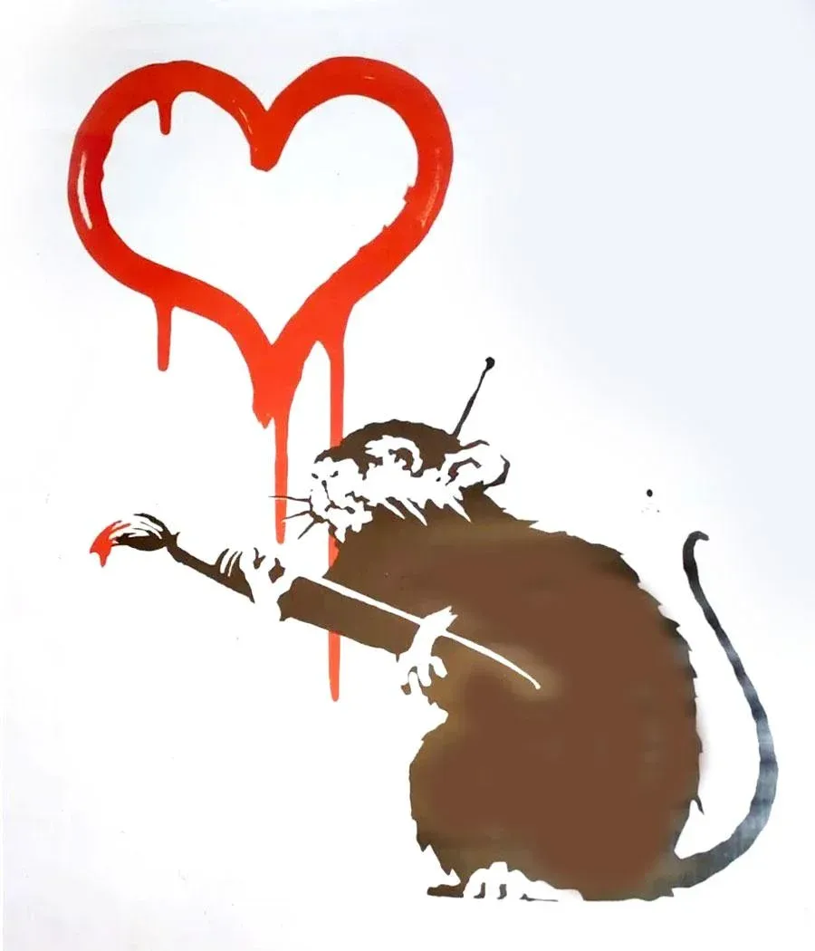 Banksy ポスター  SWEET  Moco museum Banksy Love Rat Exhibition Poster Moco Museum | Chairish