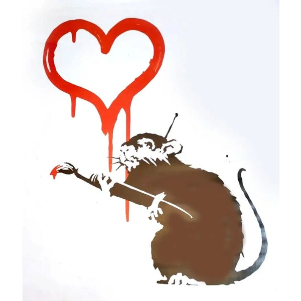 Banksy Love Rat Exhibition Poster Moco Museum | Chairish