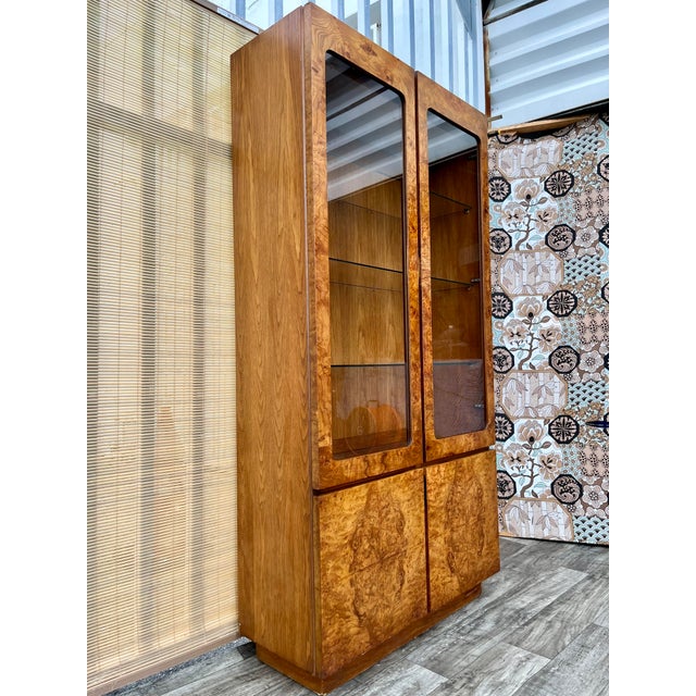 Mid Century Modern Burl Wood China by Lane Furniture. Circa