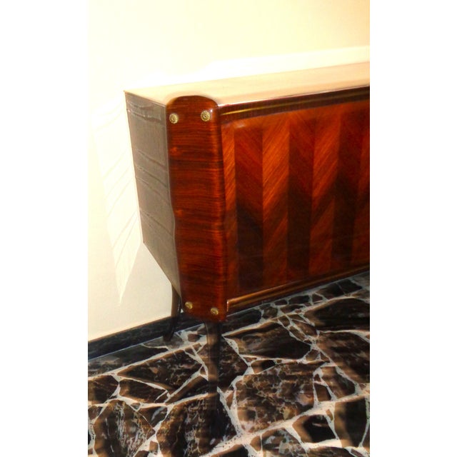 Sideboard with Herringbone Motif and Brass Details in the style of Paolo Buffa, 1950s For Sale - Image 9 of 18