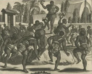 Montanus, Ritual Dance in Brazil, Copper Engraving, 1673