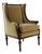 Vintage French Louis XVI-Style Bergère Armchair in Camel Velvet For Sale