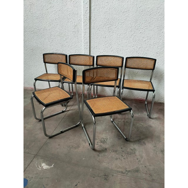 Wood Mid-Century Modern Chairs by Marcel Breuer, 1990, Set of 6 For Sale - Image 7 of 8