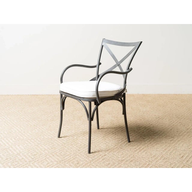 Metal Beverly Outdoor Dining Arm Chair For Sale - Image 7 of 7