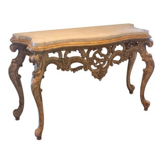 Maitland Smith Serpentine Console Table For Sale