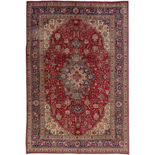 Textile 1960s Vintage Persian Tabriz Handmade Medallion Brown Wool Rug For Sale - Image 7 of 7