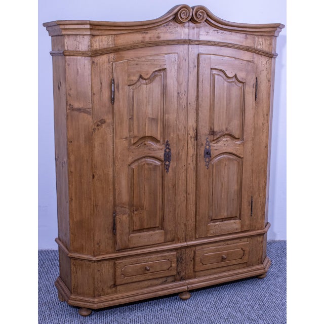 Two Door Pine Wardrobe with Original Lock & Key, 1820 For Sale - Image 14 of 14