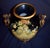 Vintage Neoclassical Ceramic Amphora Vase Lyre Floral Gilt Figural Urn 15” For Sale - Image 12 of 14