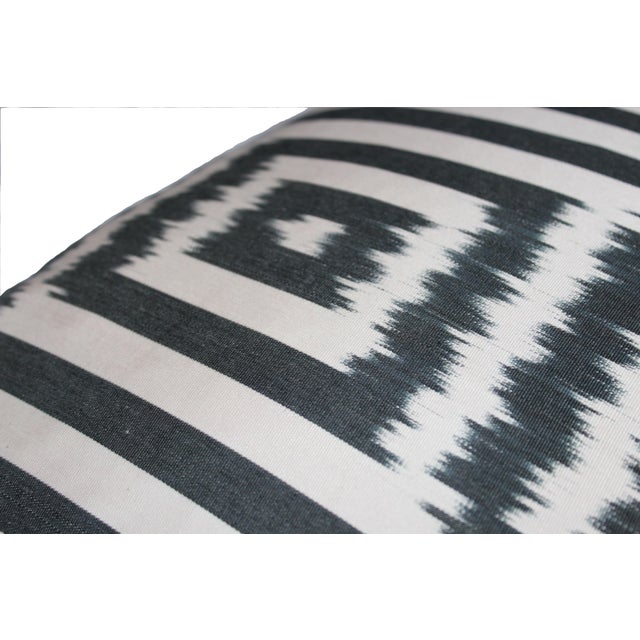 Contemporary Silk Ikat Bohemian Throw Pillow For Sale - Image 4 of 6