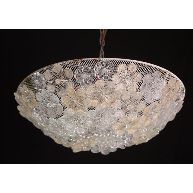 Gold Large Mid-Century Gold Flower Glass Ceiling Light 1960s by Barovier E Toso For Sale - Image 8 of 12