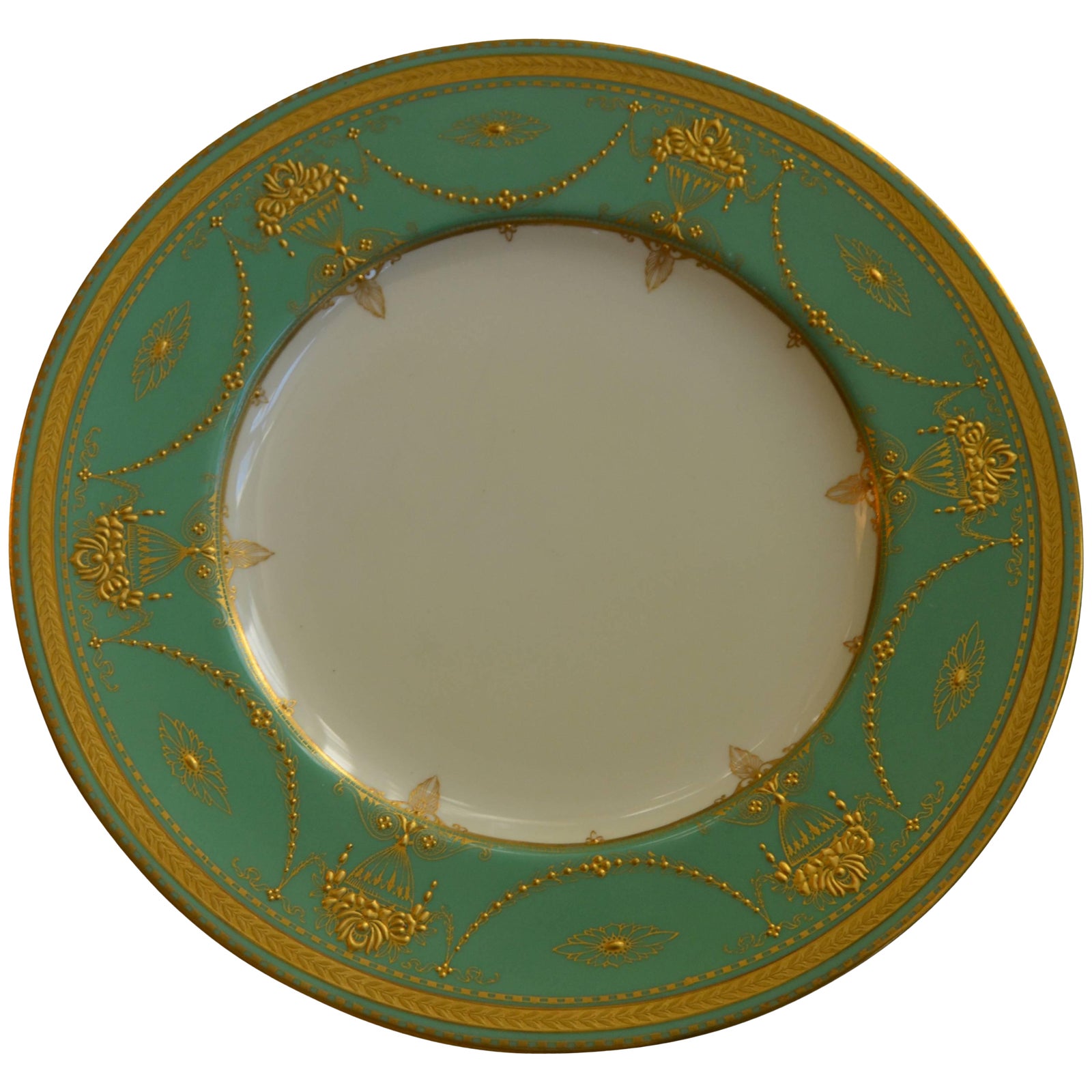 Royal Worcester Presentation Green Dinner Plates Set of Eleven Chairish