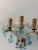 Italian C 1930 Rare Pair Aqua Blue 3 Lights Murano Flowers Crystal Sconces One of Kind For Sale - Image 3 of 12