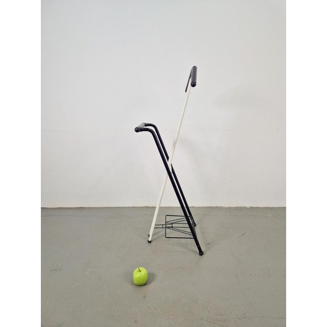 Vintage Postmodern Valet Clothes Rack, 80s Foldable "silent servant" clothes rack. A postmodern design in black and white....