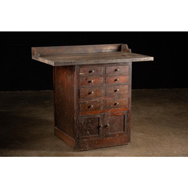 1930s Vintage Industrial Workbench Cabinet With Dividers For Sale - Image 4 of 8