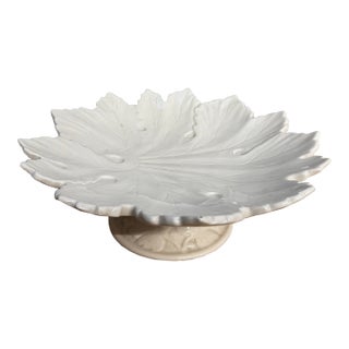 Fig Leaf Shaped Pedestal Plate For Sale