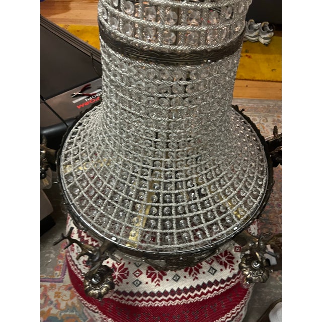 1970s 1970s 18 Light Dark Bronze Gazelle Double Tier Chandelier For Sale - Image 5 of 9