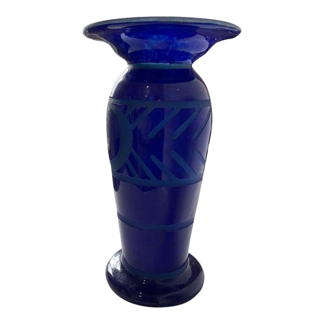1920s-30s Art Deco Vase by Verrerie d'Art Degué For Sale