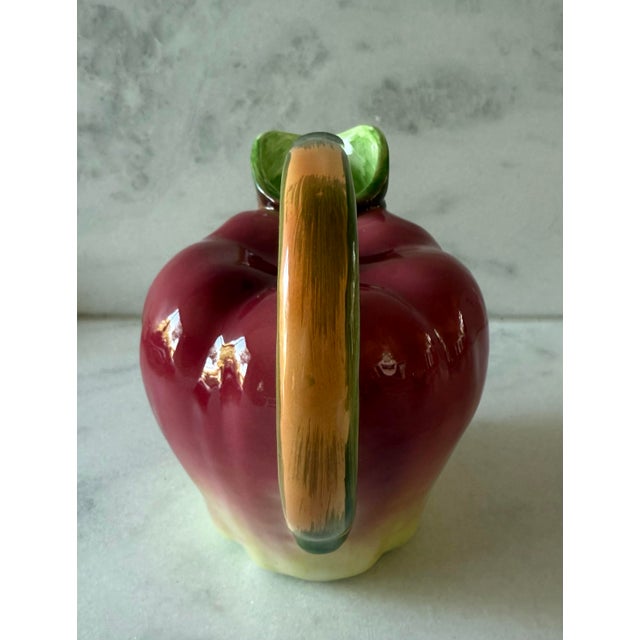 Late 20th Century Vintage Ceramic Apple Shaped Pitcher Made by the Haldon Group For Sale - Image 5 of 9
