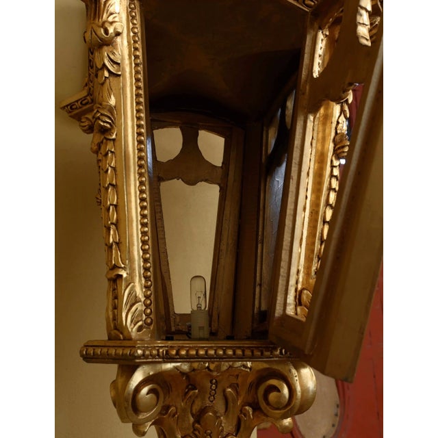 Gold Lanterns on Carved Legs, Set of 2 For Sale - Image 11 of 12