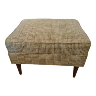 1960s Vintage Tan Tweed Ottoman For Sale