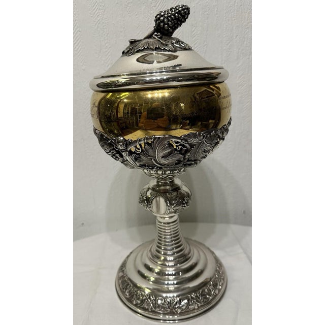 Silver Goblet Viersen, December 5, 1853; 13 Lot; 35 cm high; 1.3 kg; Dr. Franz, Medical Councilor - with dedication from...