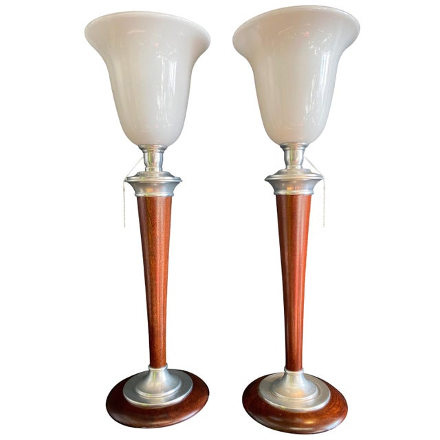 1930s Art Deco Mazda Lamps with Original Stamp - A Pair For Sale In New York - Image 6 of 6