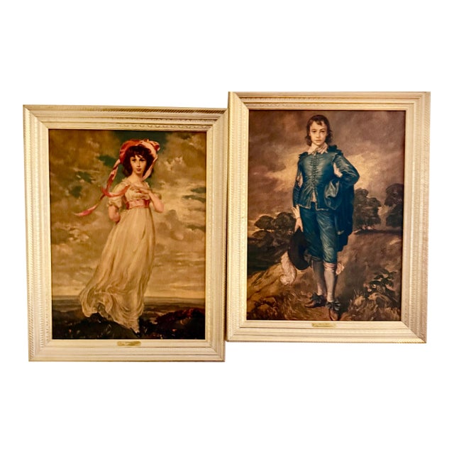 Mid 20th Century Thomas Gainsborough’s Blue Boy and Thomas Lawrence’s Pinkie Portrait Prints - Set of 2 For Sale