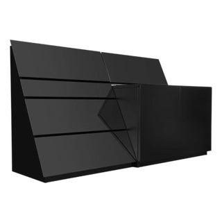 Vintage Postmodern Asymmetric Sideboard by Rougier For Sale