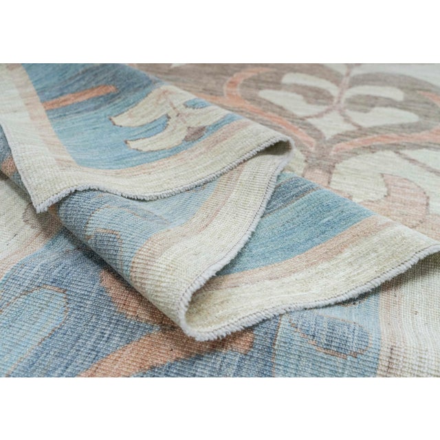 Blue Turkish Oushak Antique Look Rug 12'2" x 15'8" #20364 For Sale - Image 8 of 8