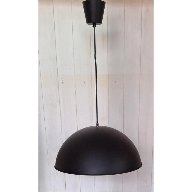 Vintage German Pendant Lamp with Black Metal Shade by Briloner Leuchten, 2017, in Very Good conditions. Designed from 2000...