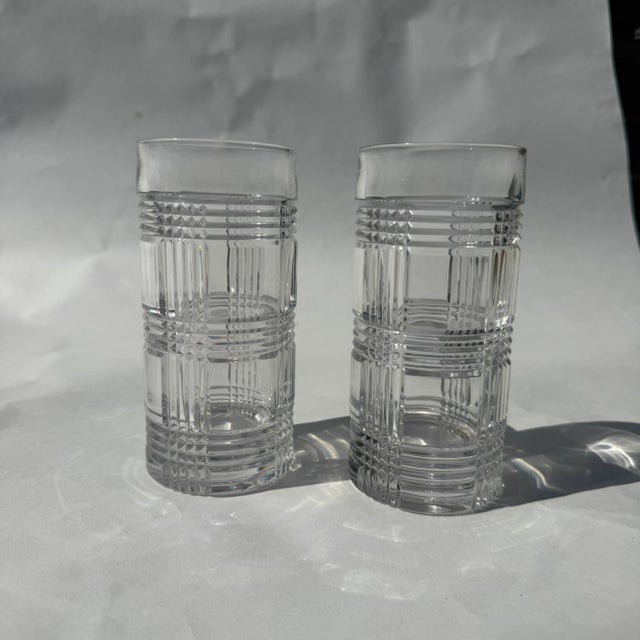 Ralph Lauren Glen Plaid Crystal Highball Glasses-Set of 2 For Sale In Columbia, SC - Image 6 of 8