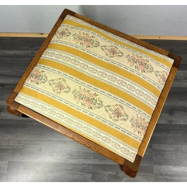 Vintage French Louis Style Oak Ottoman For Sale - Image 9 of 10