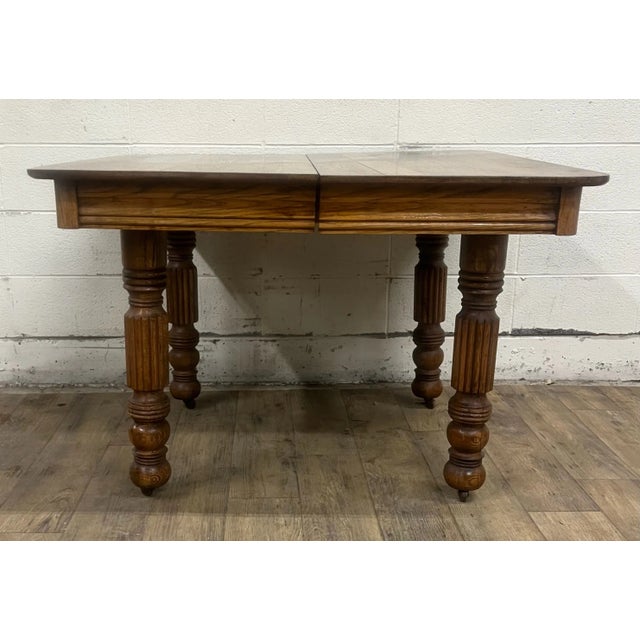 Early 20th Century Vintage English Oak Pub Table Dining Table For Sale - Image 5 of 9