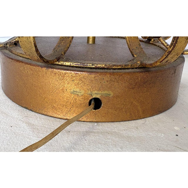 1950's Mid-Century Modern Tall Twisted Metal Table Lamp For Sale - Image 9 of 15