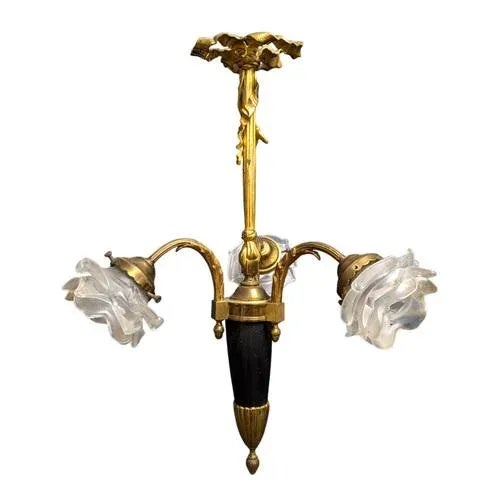 Metal Napoleon III Style Bronze Chandelier For Sale - Image 7 of 7