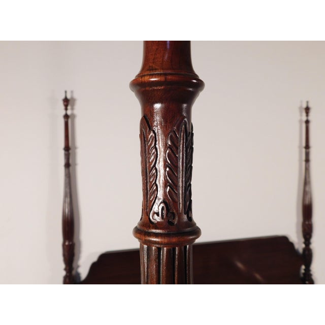 Ethan Allen Georgian Court King Kingsize Dark Cherry #225 Finish Poster Bed#1 For Sale - Image 17 of 17
